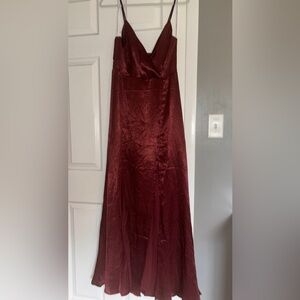 Lulu’s Full Length Maroon Dress Medium NWT